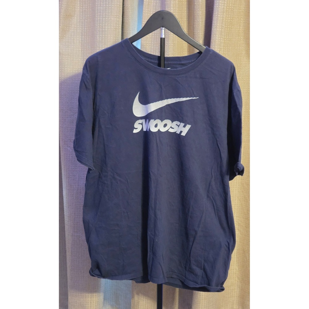 Nike Short Sleeve Swoosh Logo T-Shirt Men's Size XXL Navy White